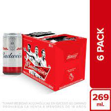 Cerveza Budweiser Pack 6 Latas de 269 ml 